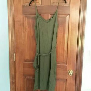 Army green staple dress